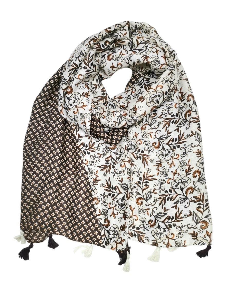 Löwenstein Tørklæde Blade Blomster Beige