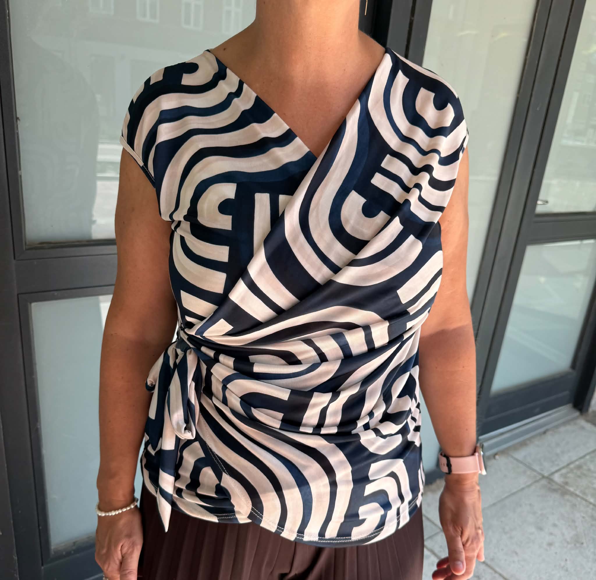 Löwenstein SISL Top Sløjfe Beige Navy Blå