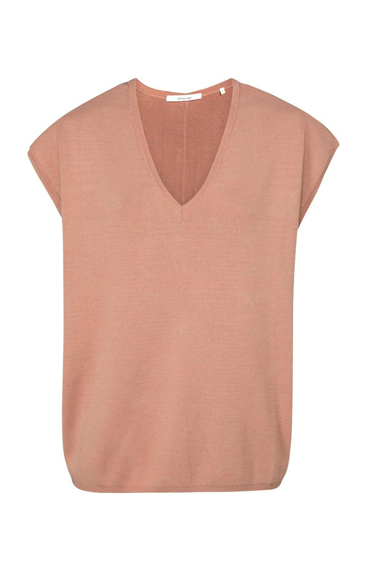 YAYA Sweater Knapper på Bag Cameo Pink