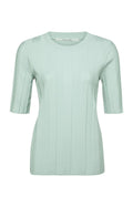 YAYA Sweater Fin Strikket m Rib Lys Grøn