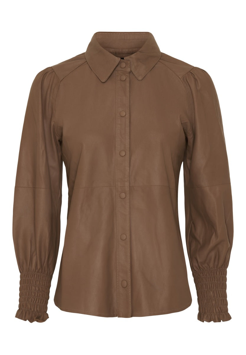 BTF CPH Bluse Skind 3/4 sleeve Latte Brun