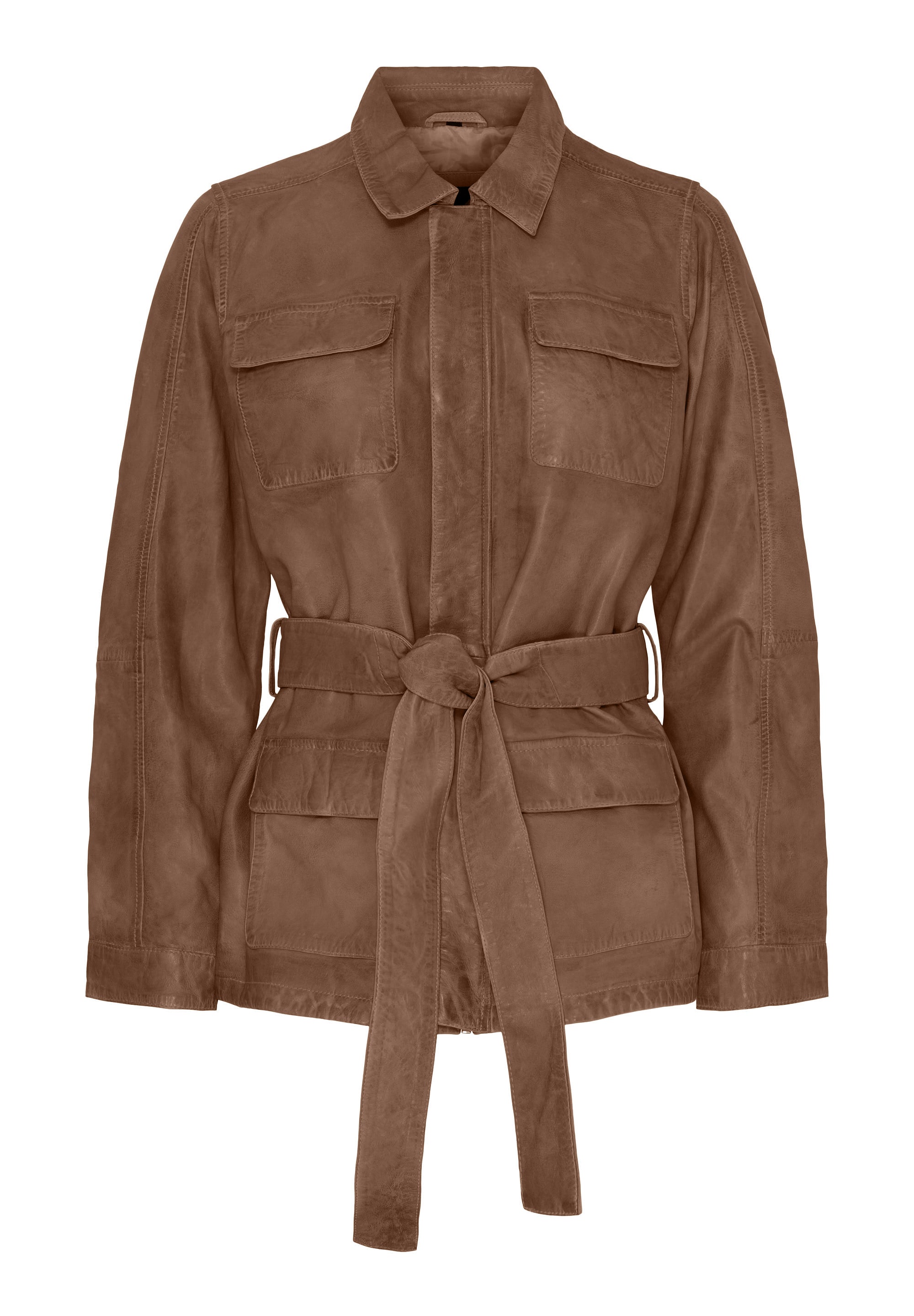 BTF CPH Leater Jakke w Pockets Mocha Brun