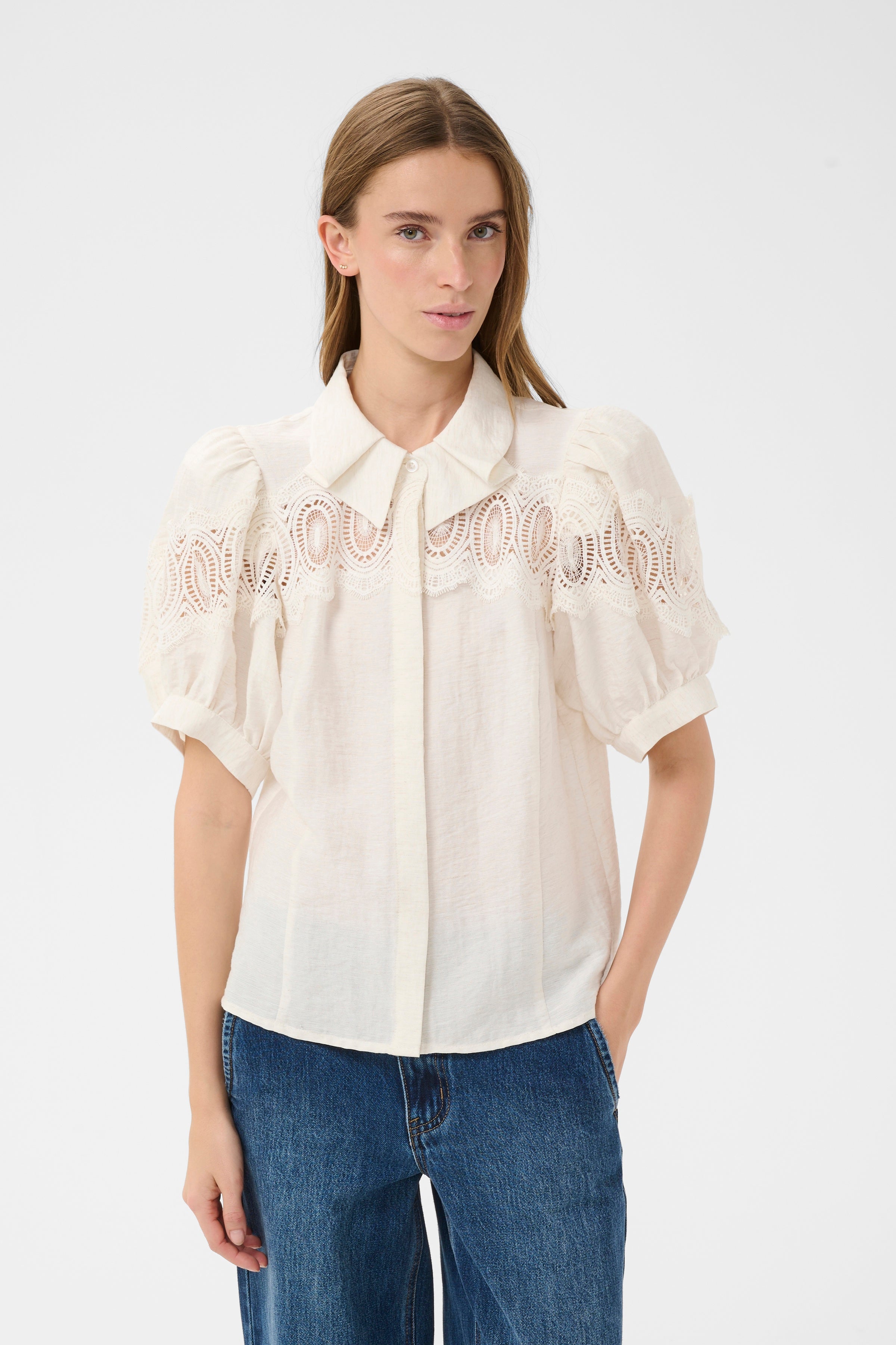 Karen By Simonsen Urith Frosty Bluse Egret Hvid