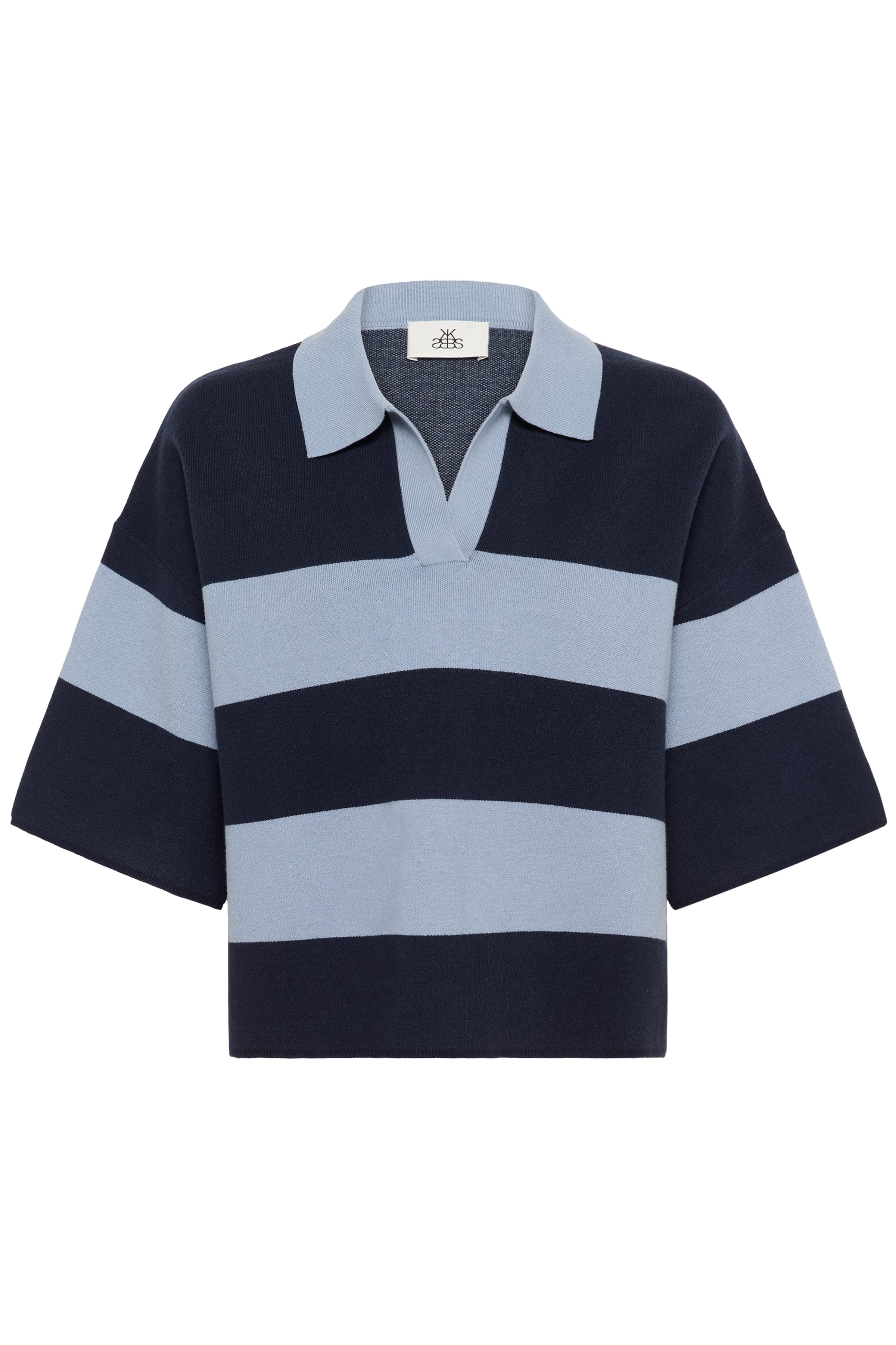 Karen By Simonsen Diana Doddie Polo T-shirt Stribet Ombre Blå