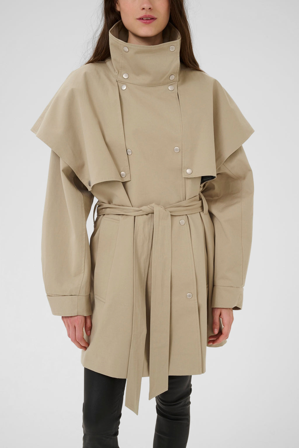 Karen By Simonsen Dana Trenchcoat Chinchilla Sand