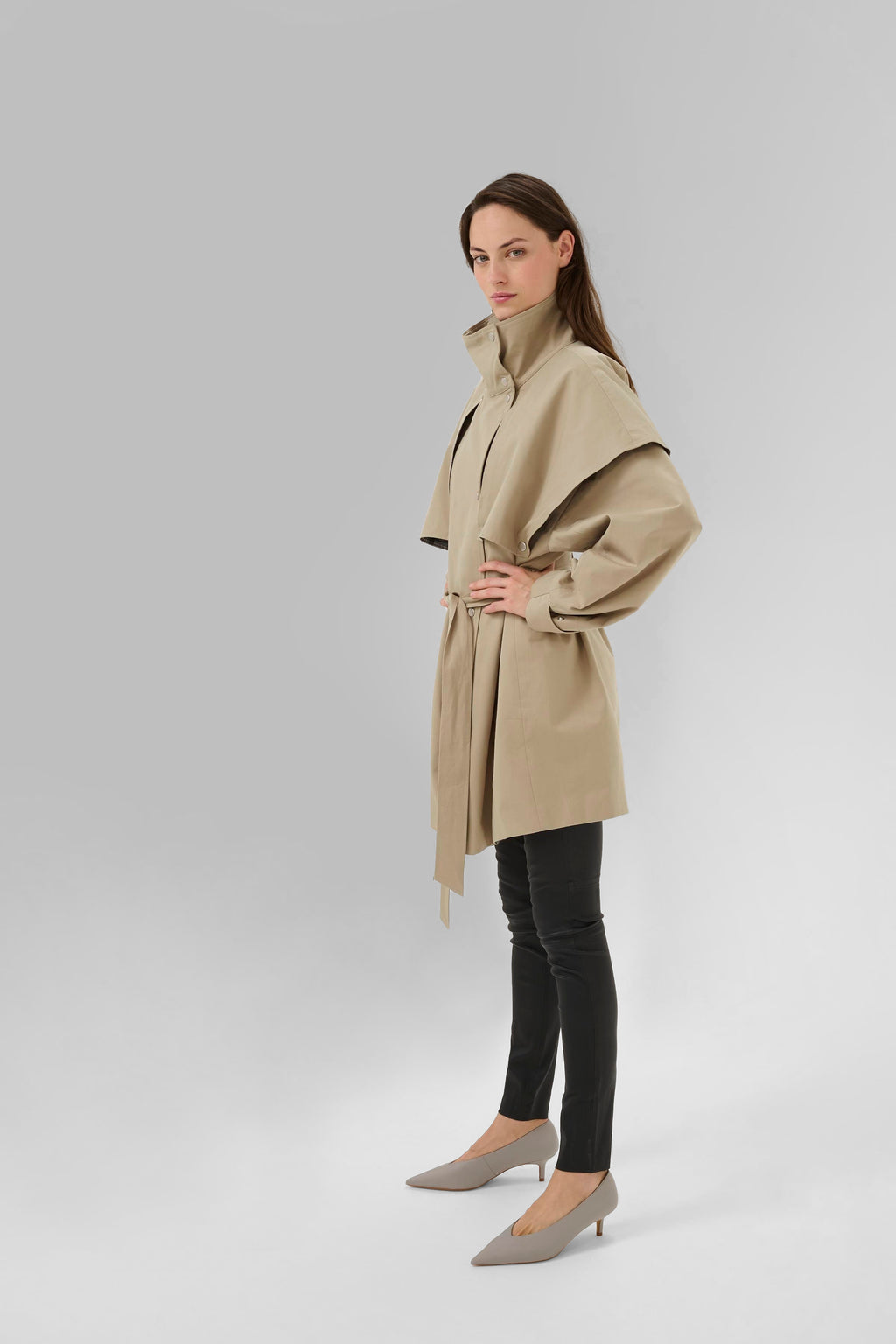 Karen By Simonsen Dana Trenchcoat Chinchilla Sand