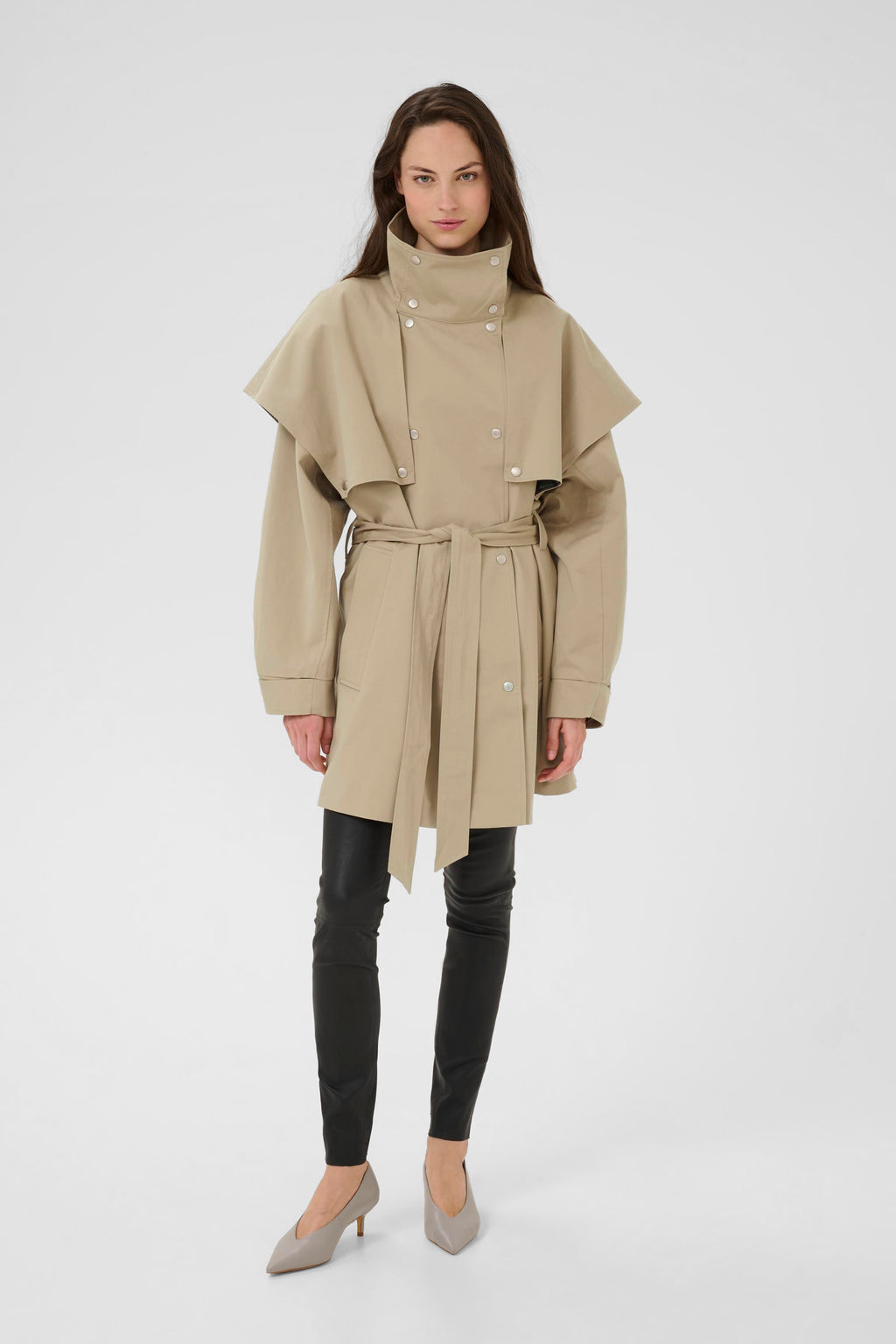 Karen By Simonsen Dana Trenchcoat Chinchilla Sand