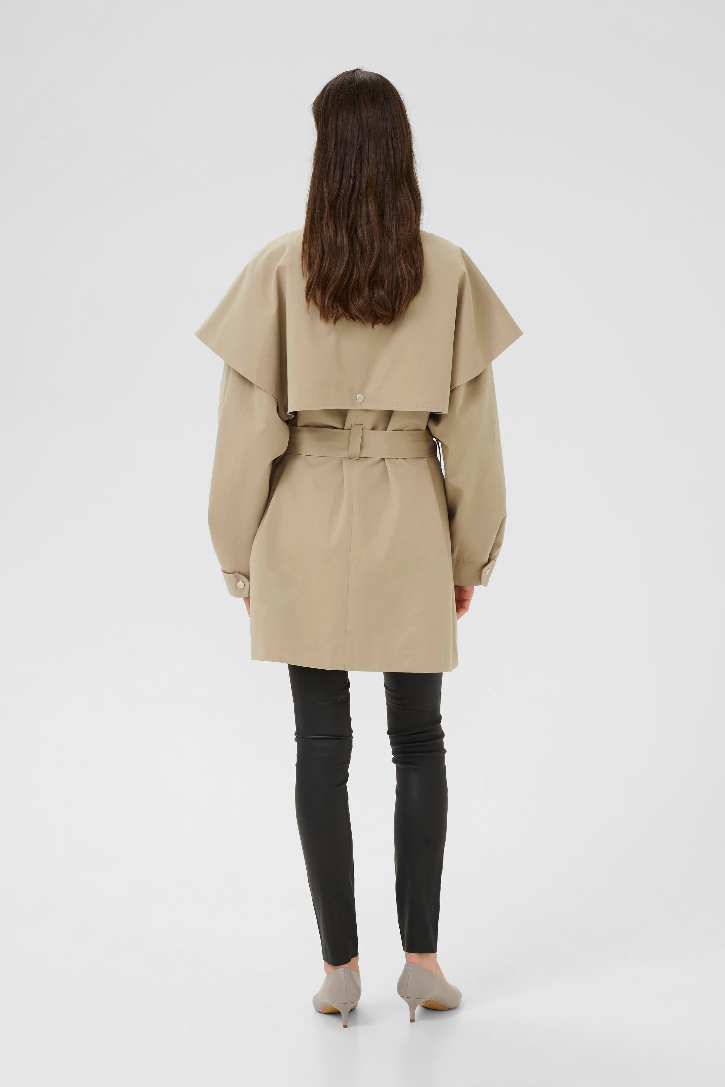 Karen By Simonsen Dana Trenchcoat Chinchilla Sand