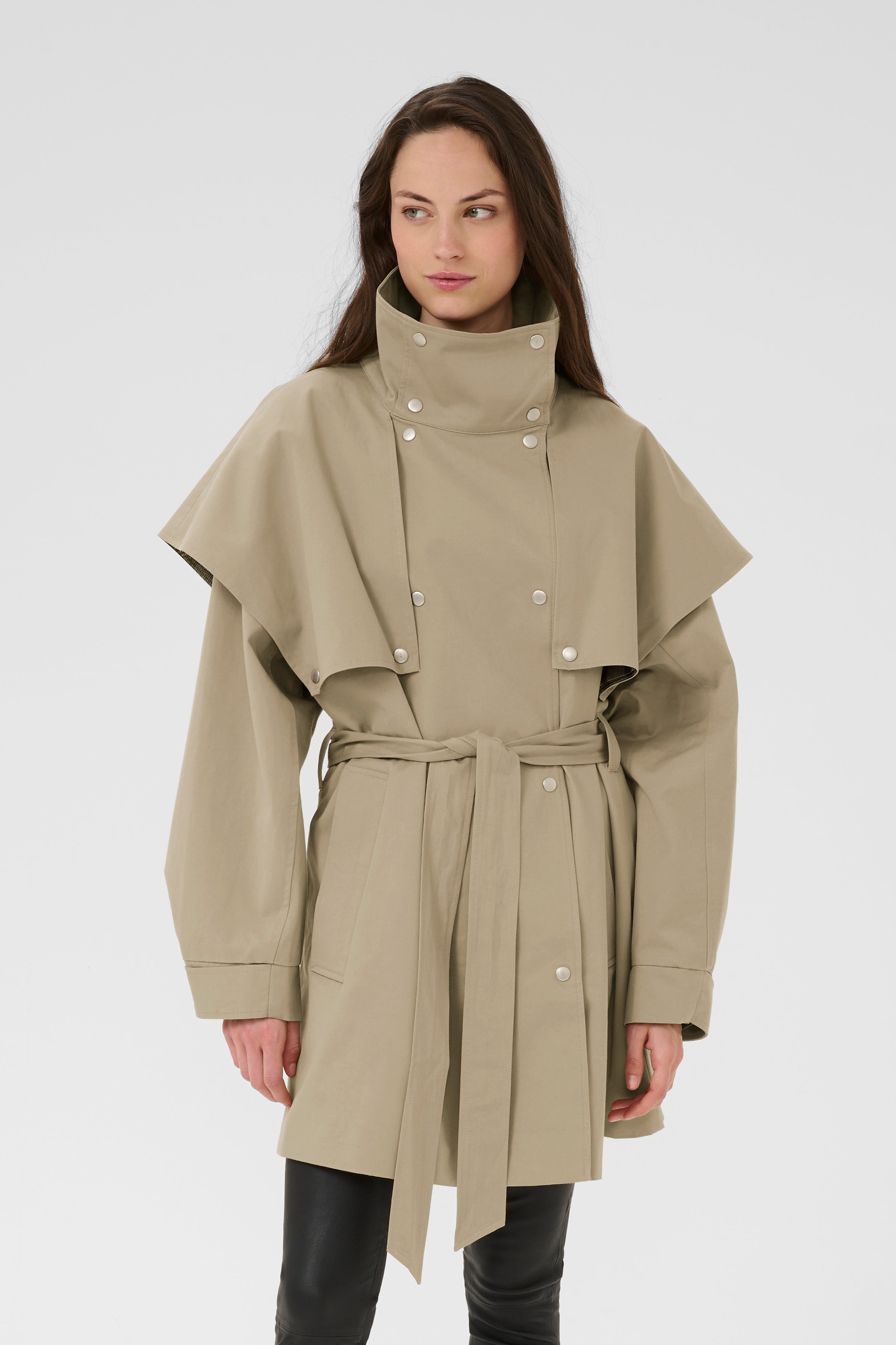 Karen By Simonsen Dana Trenchcoat Chinchilla Sand