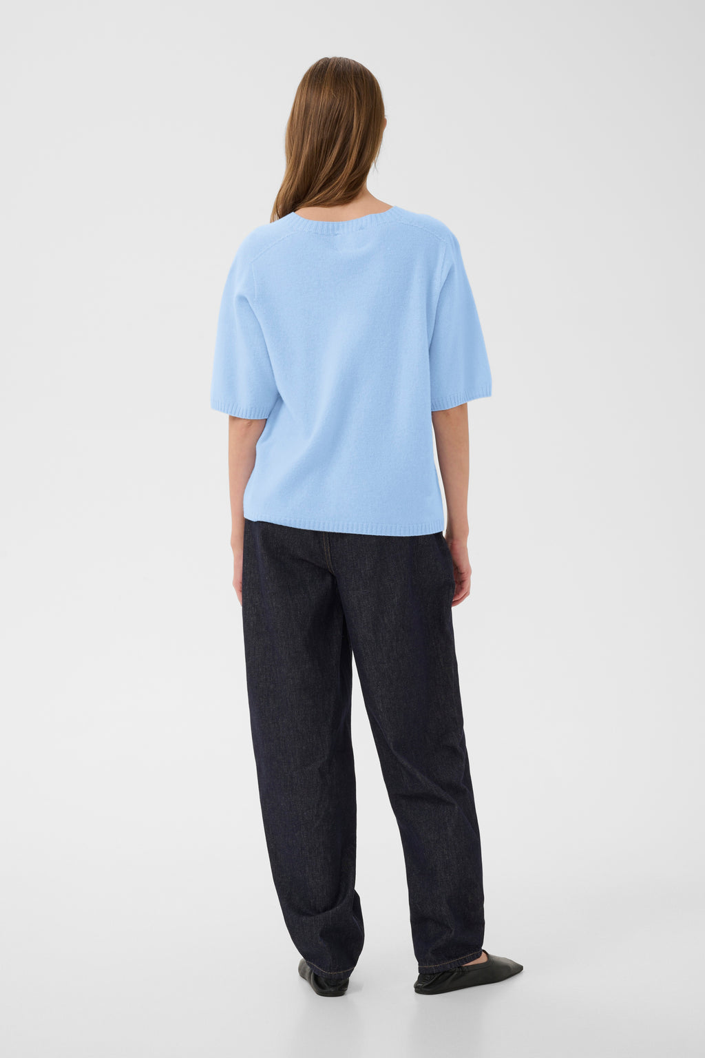 Karen By Simonsen Etta Pullover O Neck Chambray Blå