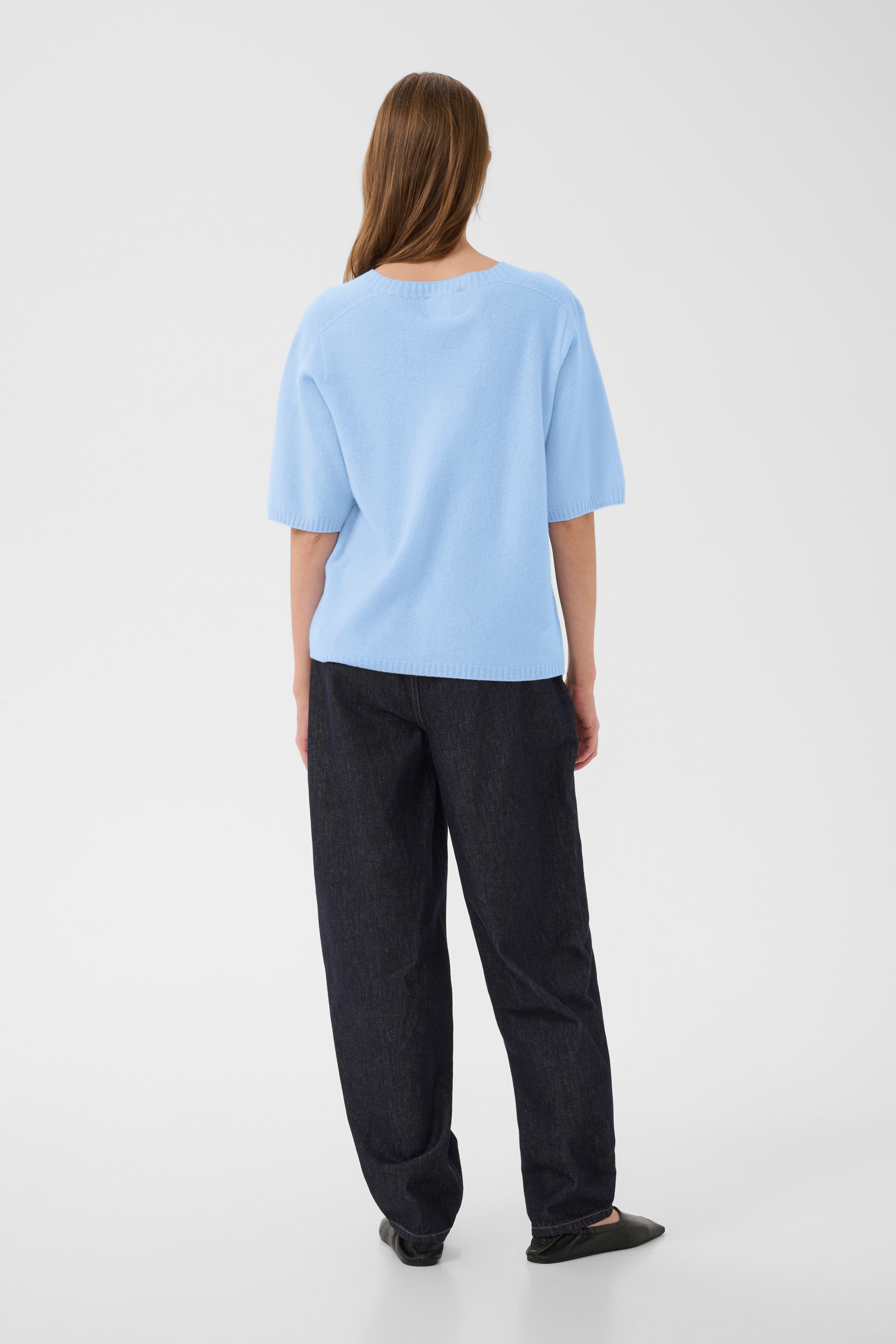 Karen By Simonsen Etta Pullover O Neck Chambray Blå