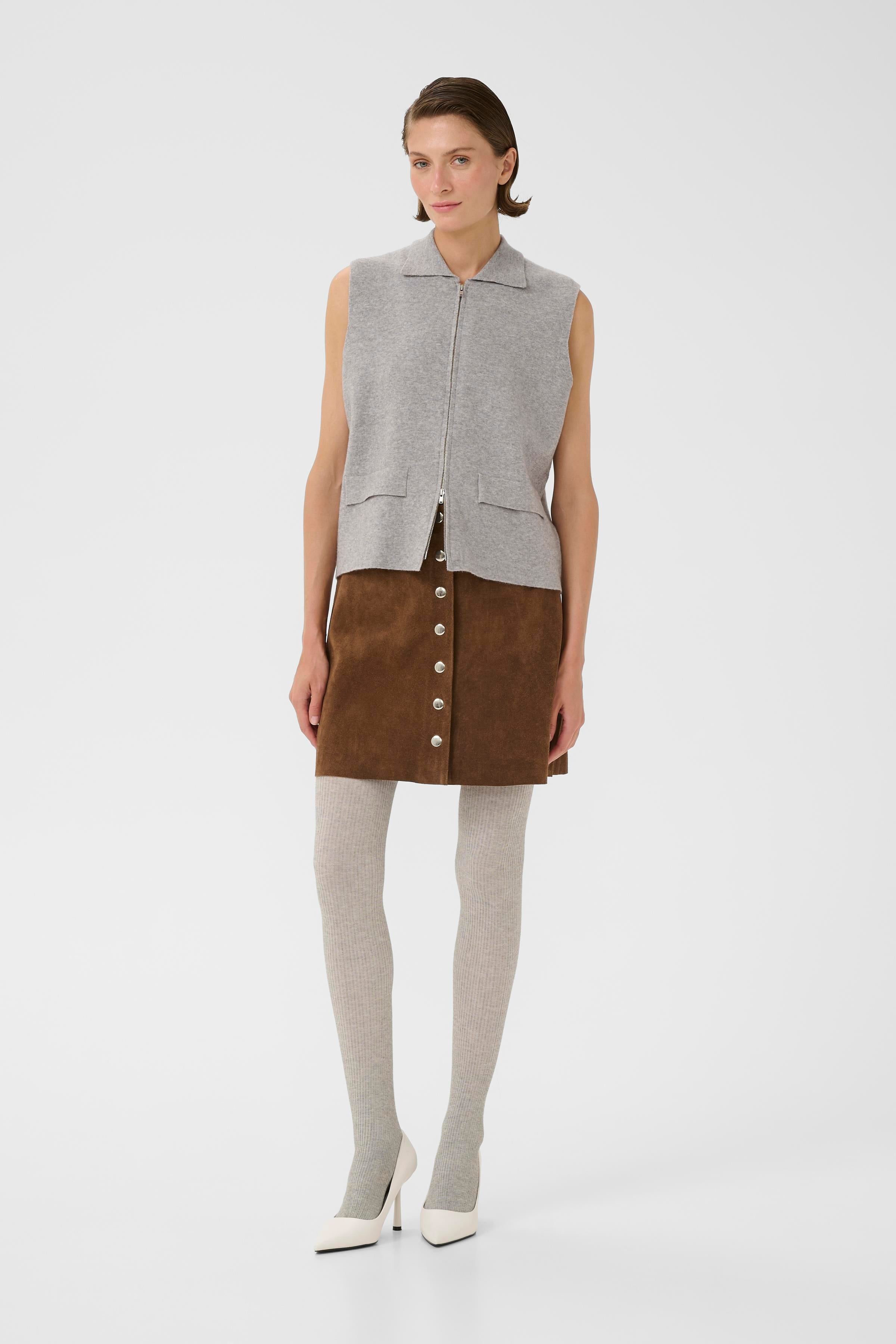 KAFFE Elvina Vest Light Grå