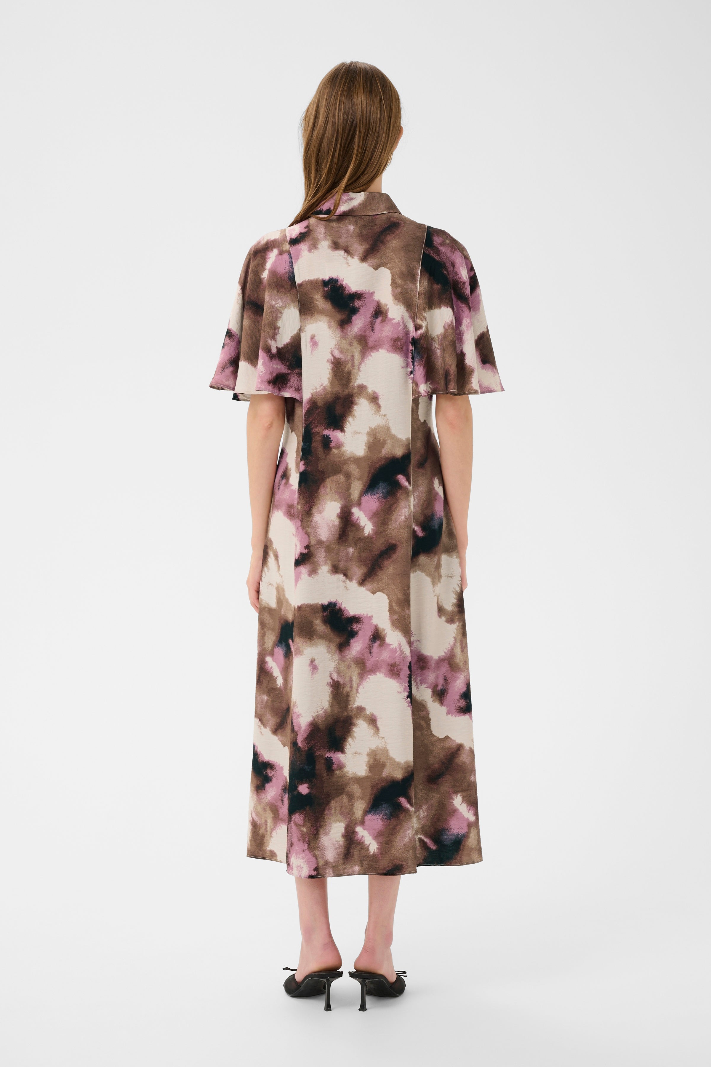 Karen By Simonsen Frigg Kjole Frigg Print Brun Lyserød