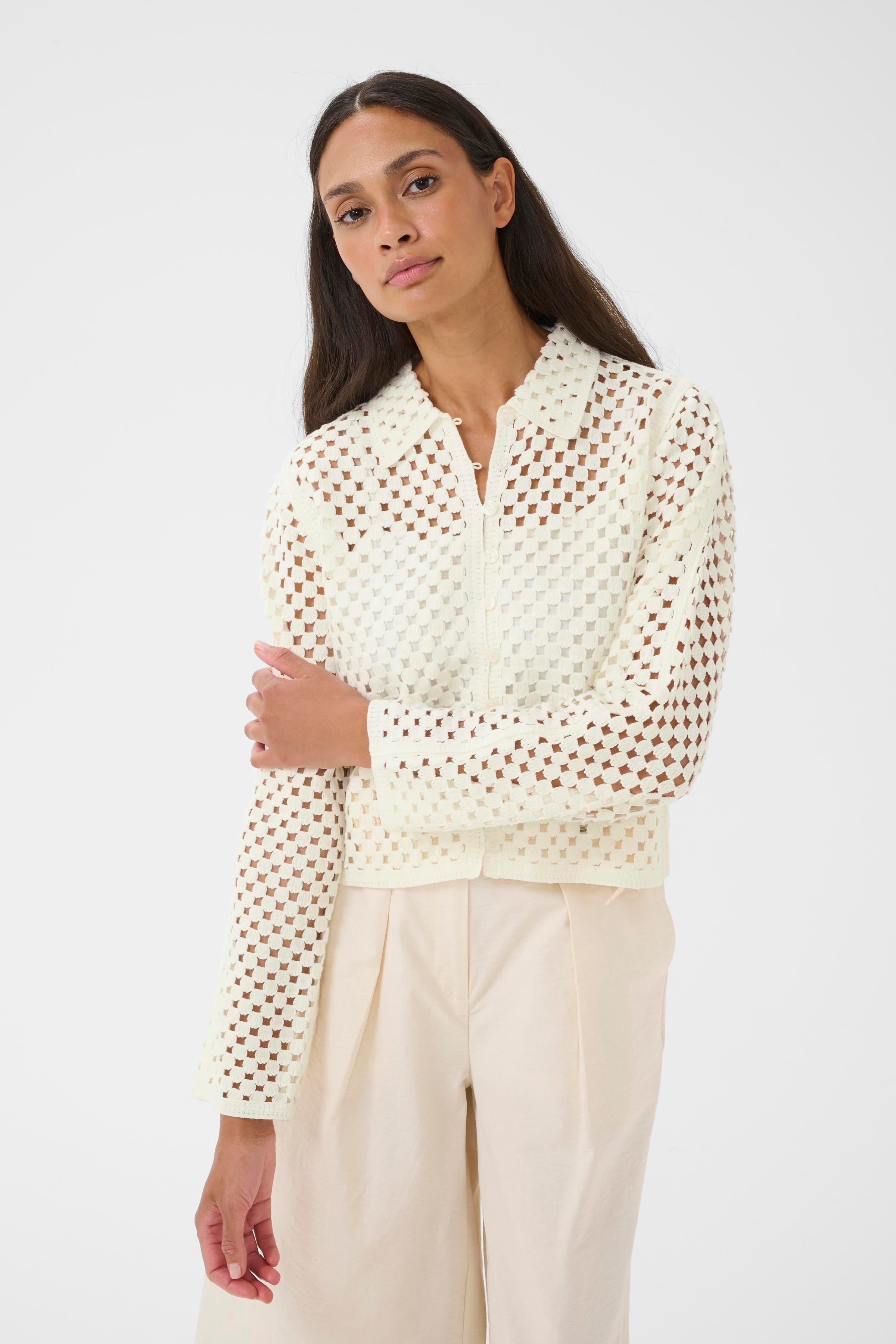 Karen By Simonsen Filippa Cardigan Egret Hvid