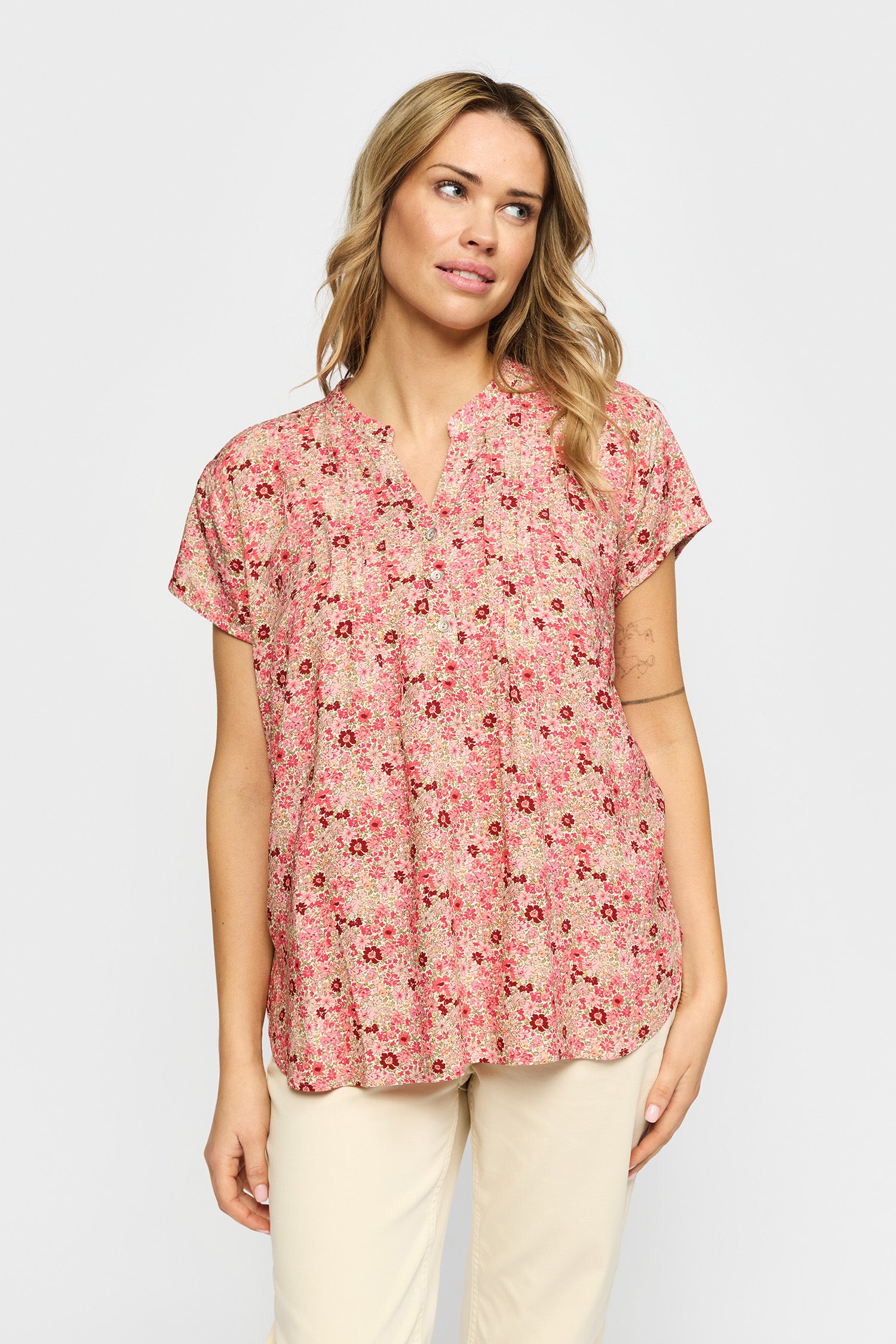2 Biz Bloome Bluse Blomster Rosa