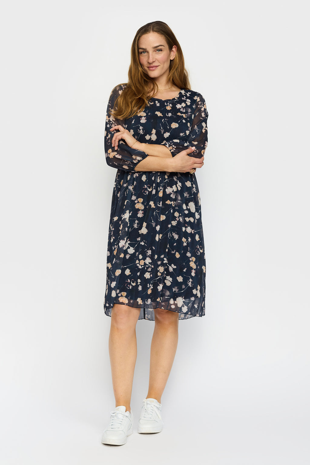 2 Biz Dieppe Kjole Blomstret Navy