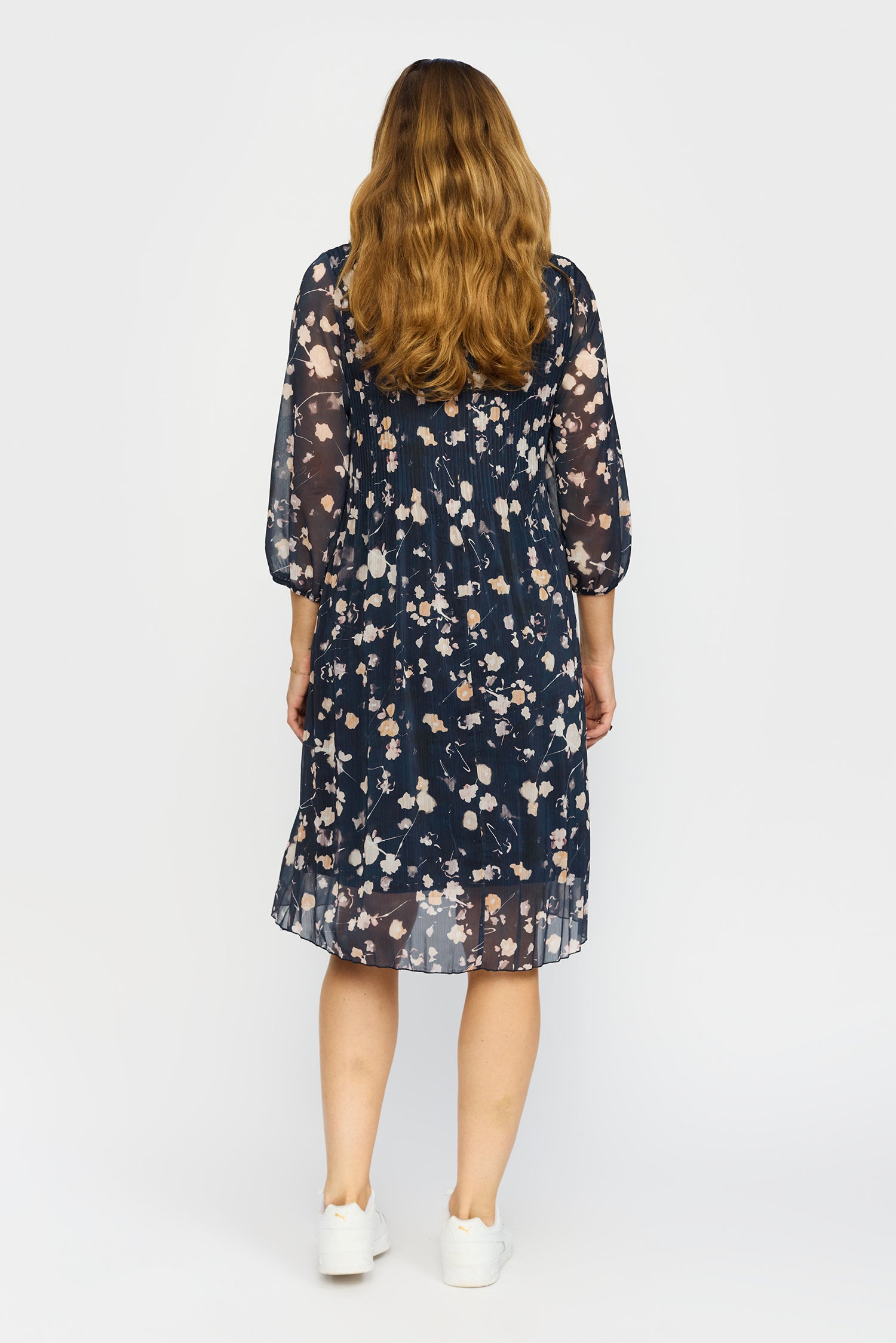 2 Biz Dieppe Kjole Blomstret Navy