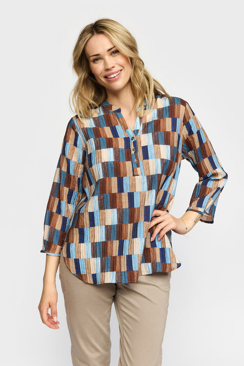 2 Biz Amoa Bluse Square Brun