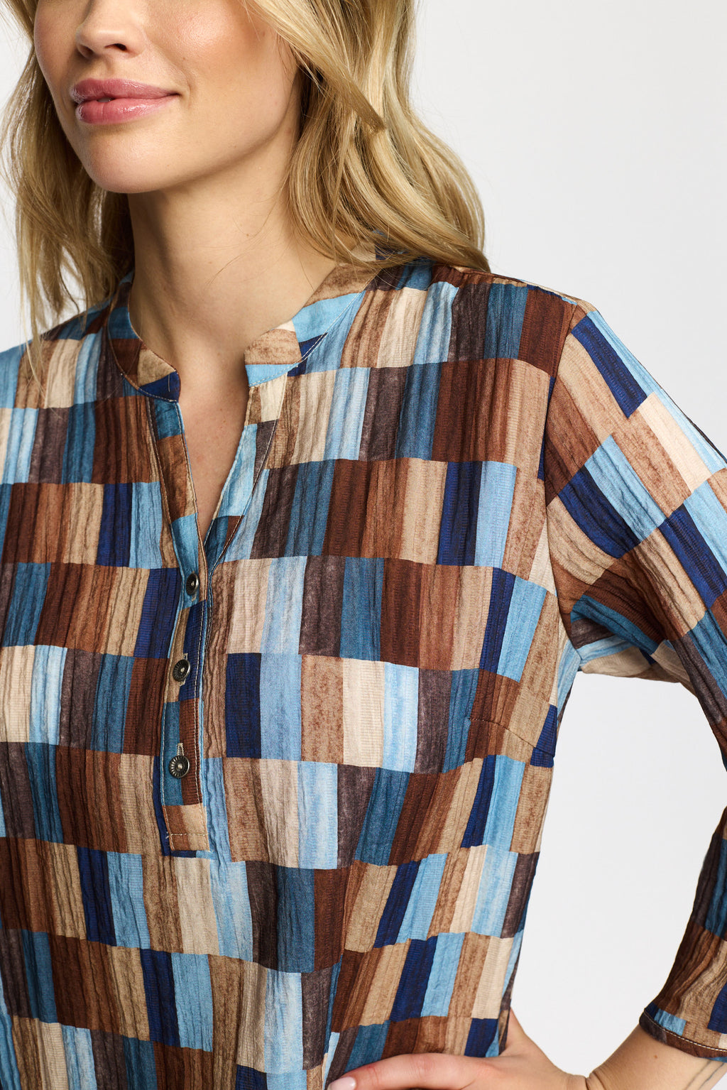 2 Biz Amoa Bluse Square Brun