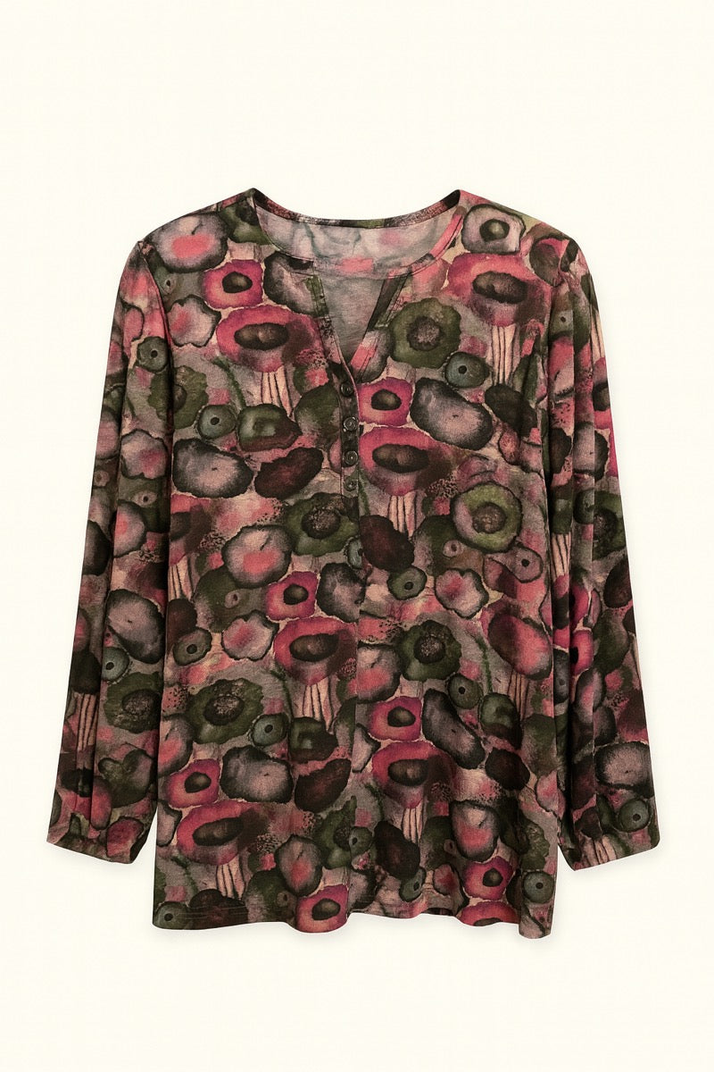 2 Biz Tandy Bluse Blomster Rosa