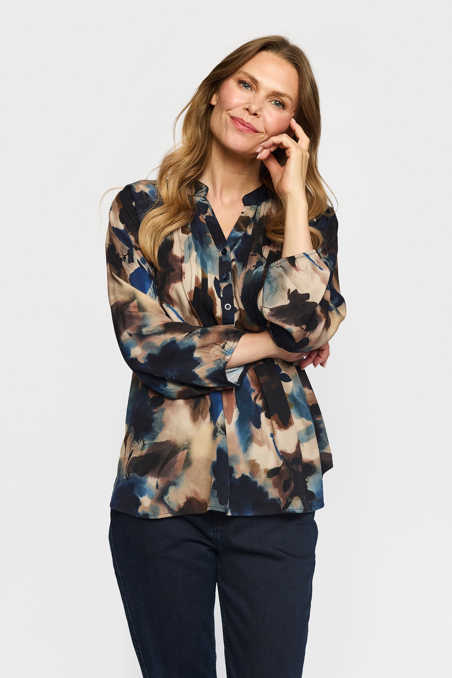 2 Biz Elsa Bluse Blå Mix