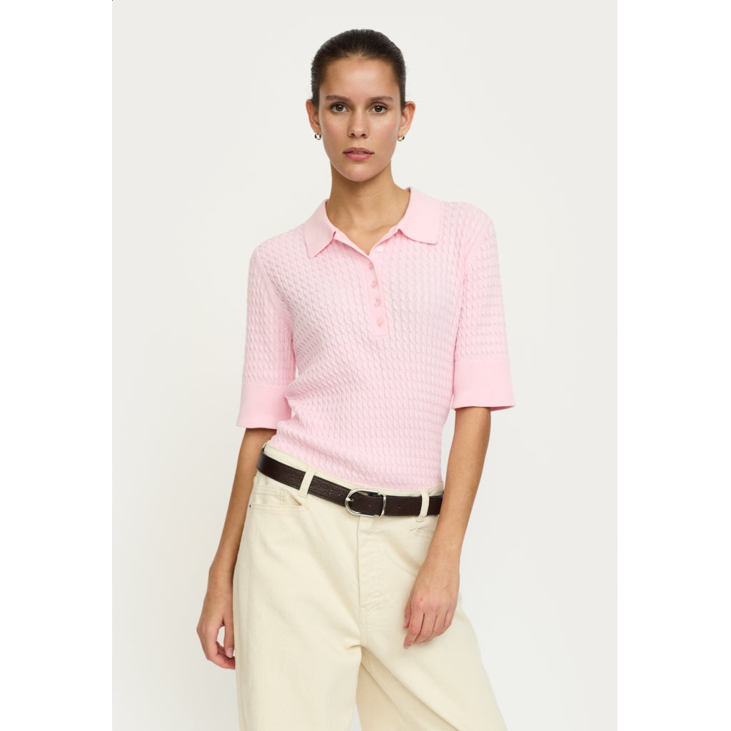 Soft Rebels Beth Polo Strik Bleached Mauve Lyserød