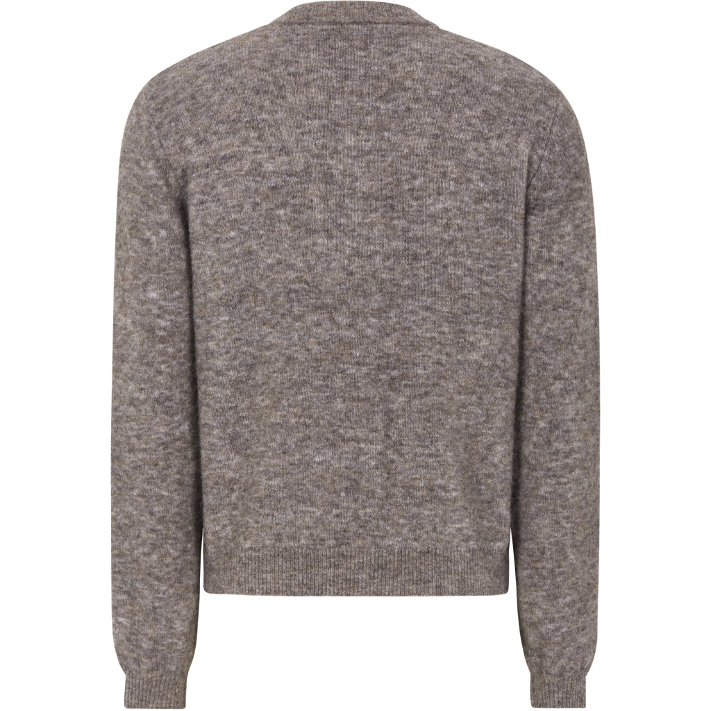 Soft Rebels Allison O-Neck Strik Cardigan Demitasse Melange Grå