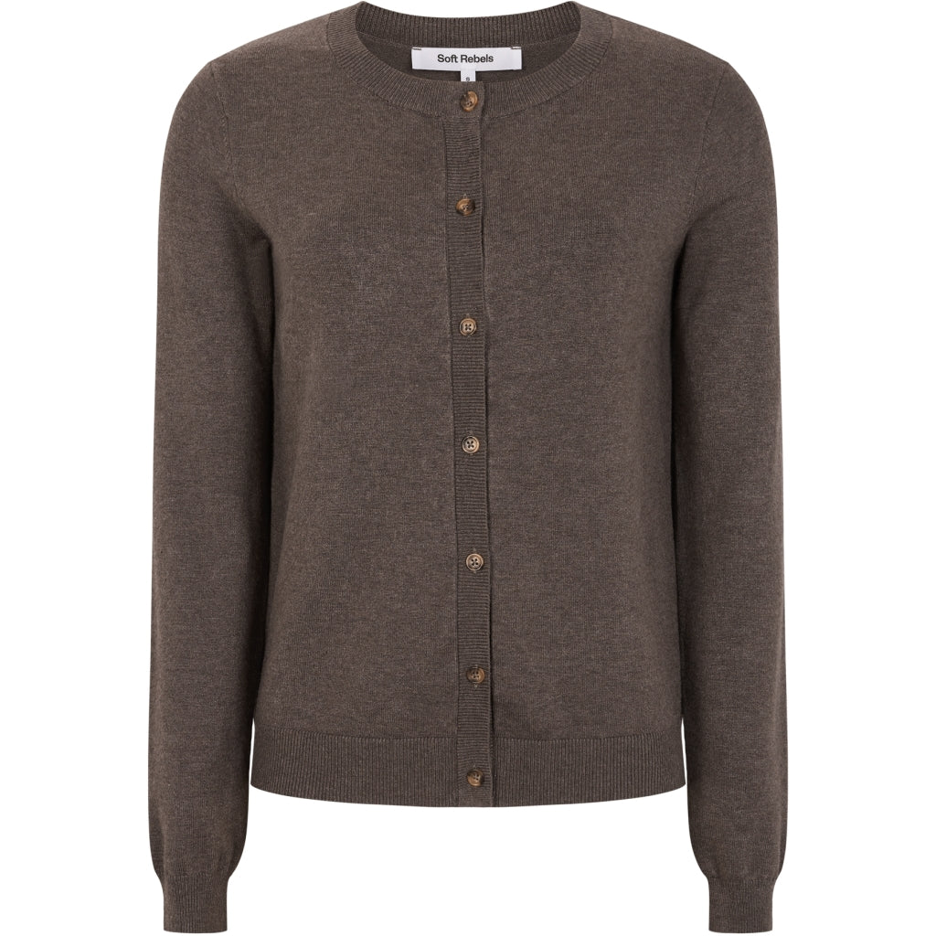 Soft Rebels Maria Cardigan Coffee Quartz Melange