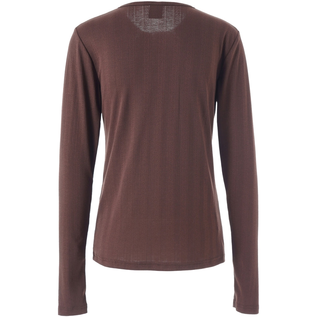 One Two Ambutto Pointelle T-shirt Bracken Brun