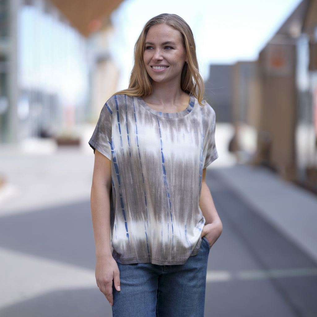 PREPAIR Kathy Bluse Blå Grå