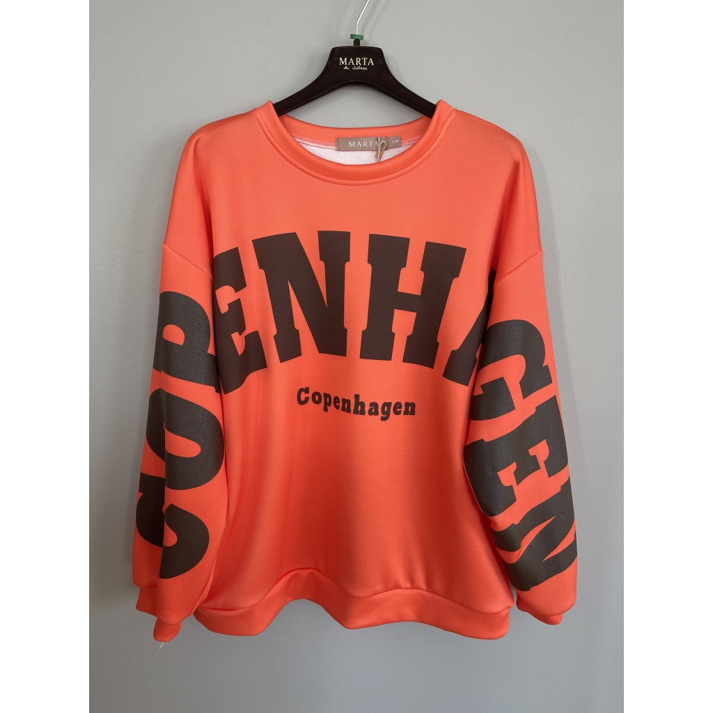 Marta Du Chateau Hibiscus Sweatshirt Orange Brun