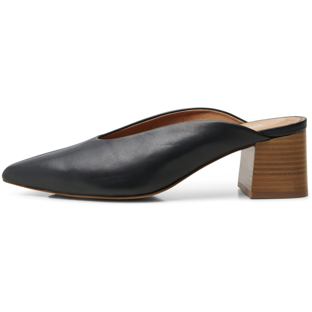 WODEN Emma Mule Sko Læder Sort