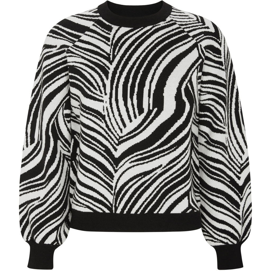 Soft Rebels Lynn Strik Pattern Artic Wolf Sort Hvid