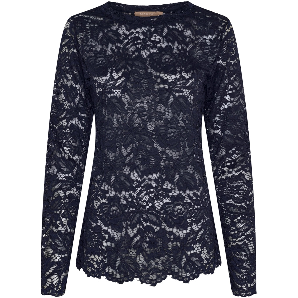 Marta Du Chateau Milley T-shirt Langærmet Navy Blå