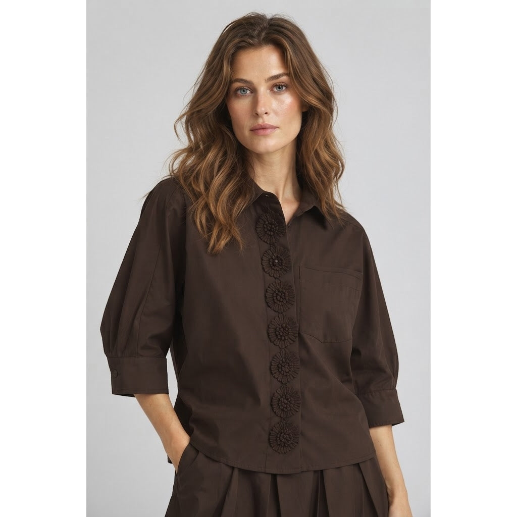One Two Zia Skjorte Chocolate Plum Brun