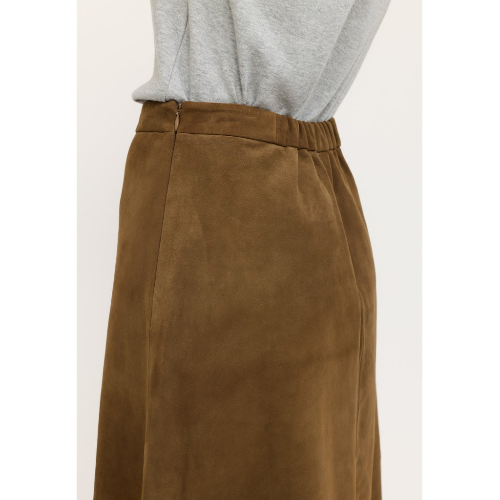 Soft Rebels Petra Suede Nederdel Sepia Brun