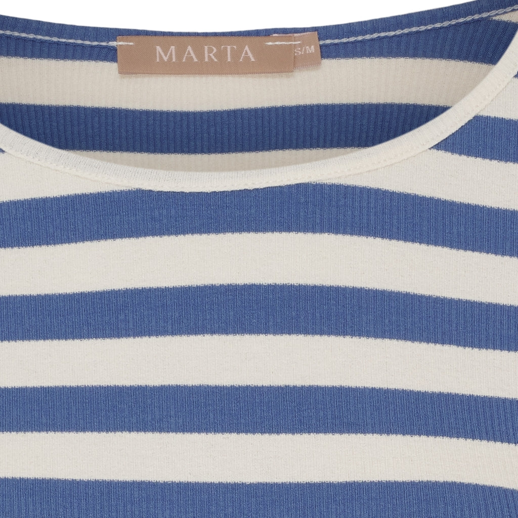 Marta Du Chateau Begonia T-shirt Langærmet Stribet Fiordo Blå