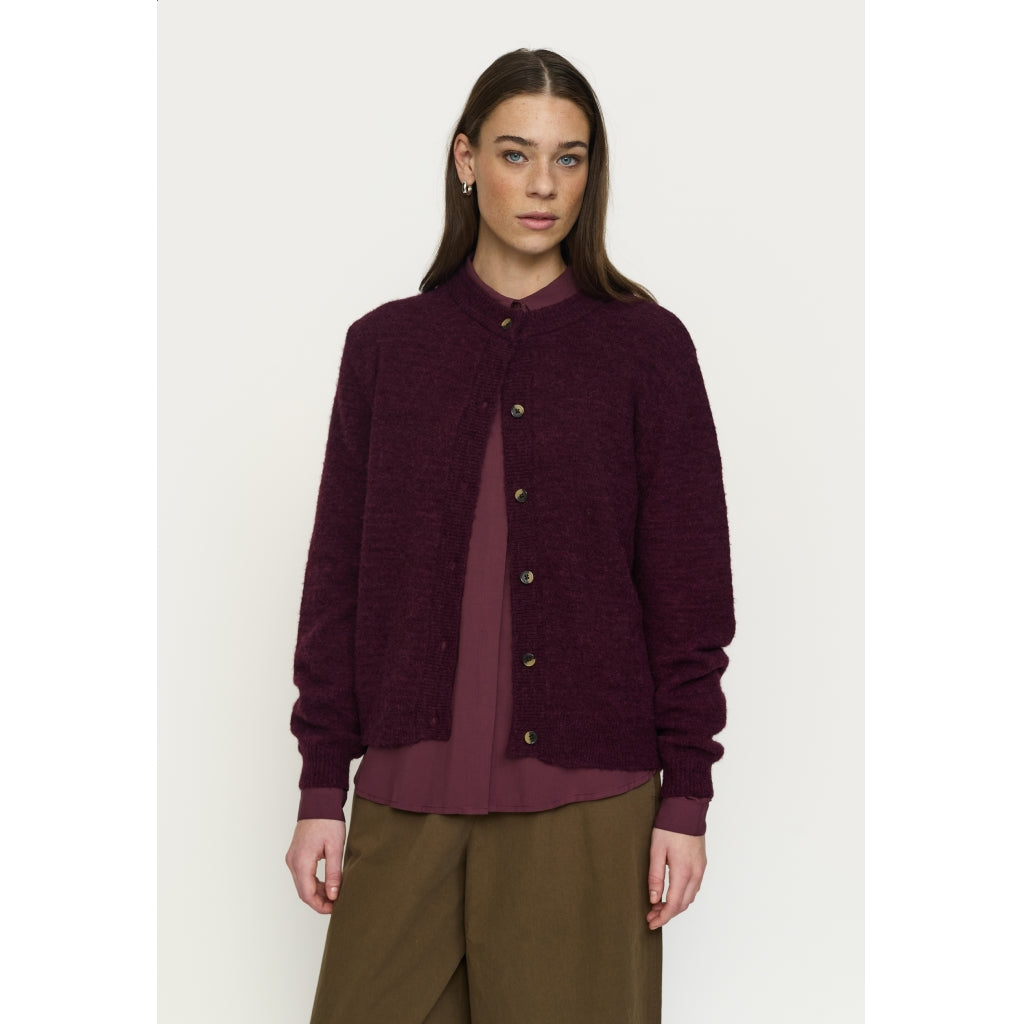 Soft Rebels Allison Strik Cardigan O-Neck Vinyard Wine