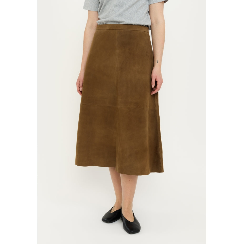 Soft Rebels Petra Suede Nederdel Sepia Brun