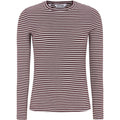 Soft Rebels Fenja Top Stribet O-Neck Vinyard Wine Rød