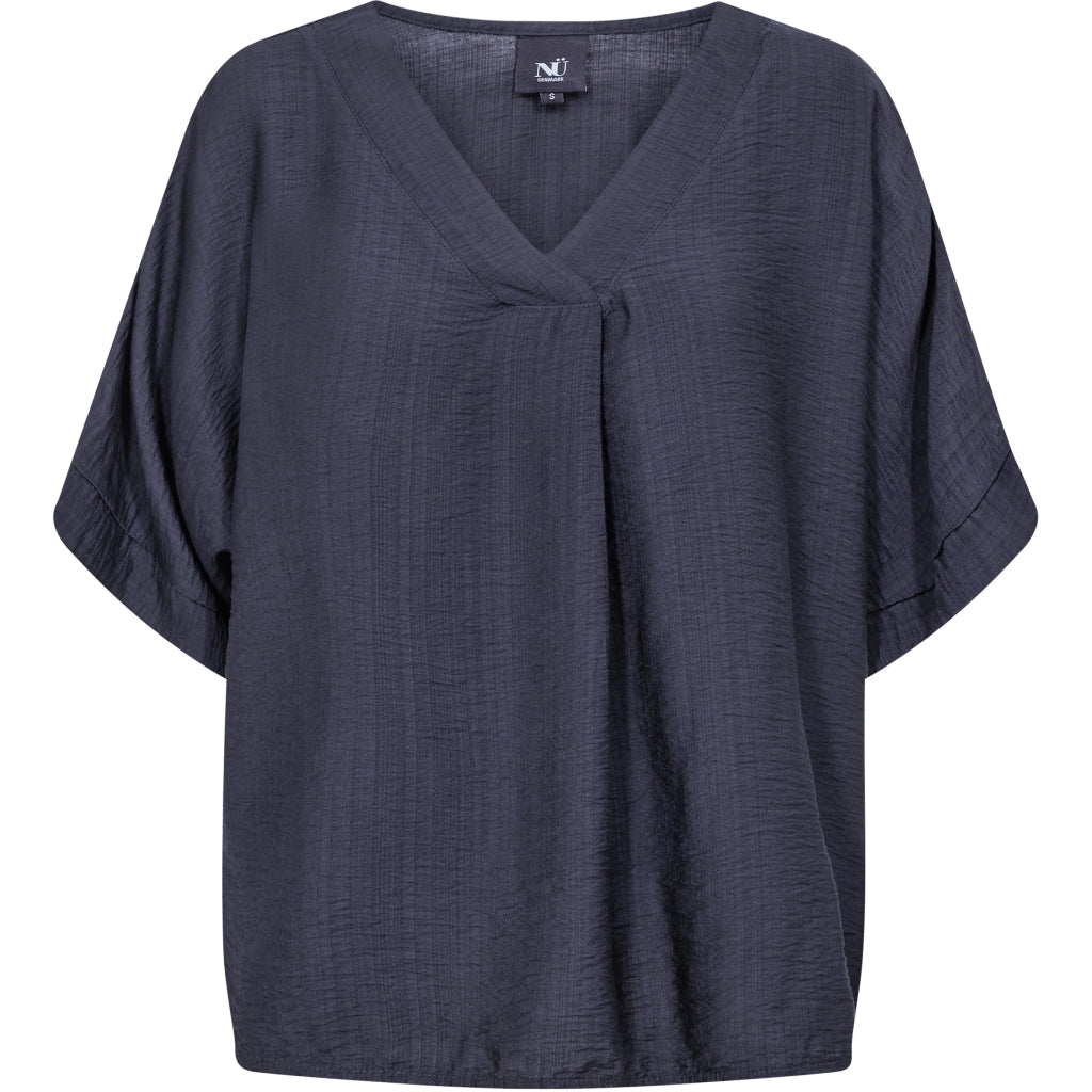 Nü Denmark Cinda Bluse Kortærmet Navy Blå