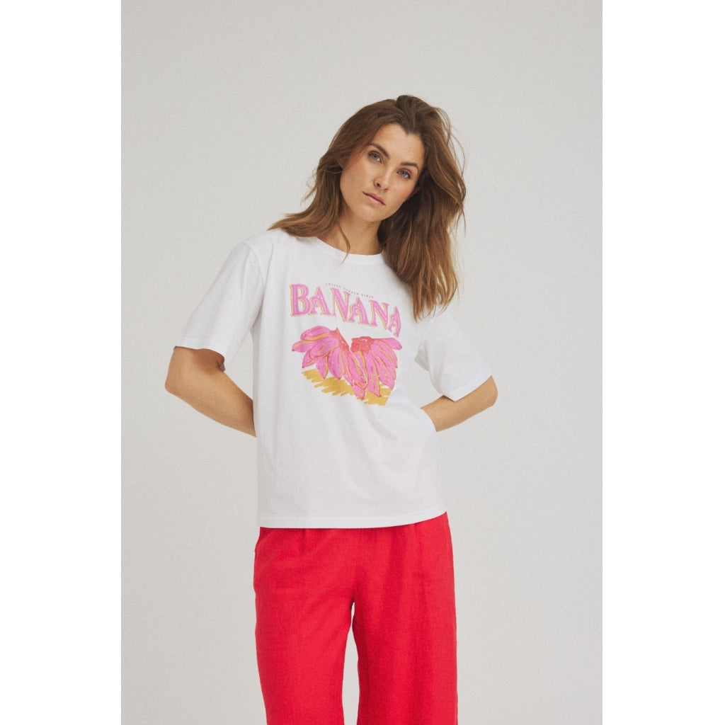 One Two Bana T Shirt Hvid