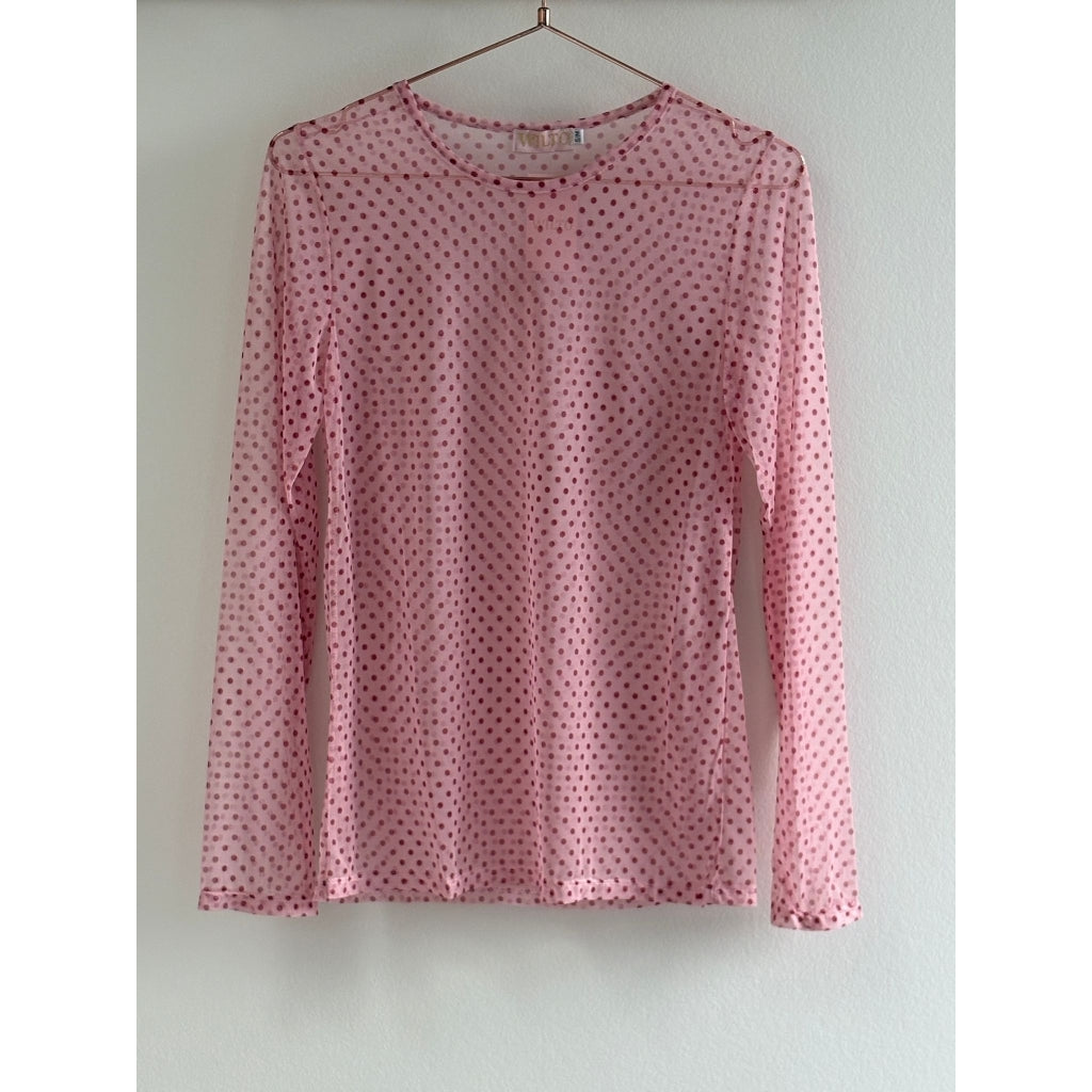 WILTO Mesh Bluse Small Dots Rosa