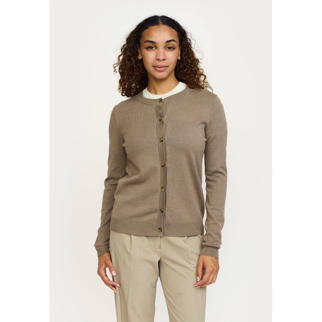 Soft Rebels Marla Strik Cardigan Greige Grå