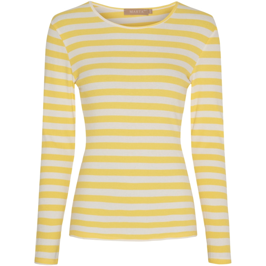 Marta Du Chateau Begonia T-shirt Langærmet Stribet Giallo Gul