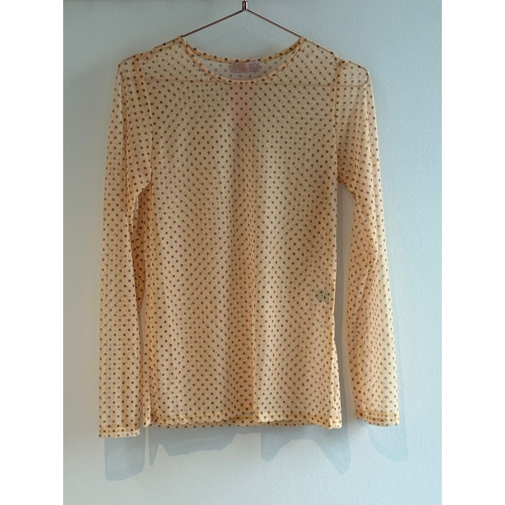 WILTO Mesh Bluse Small Dots Gul