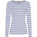 Marta Du Chateau Begonia T-shirt Langærmet Stribet Celeste Blå