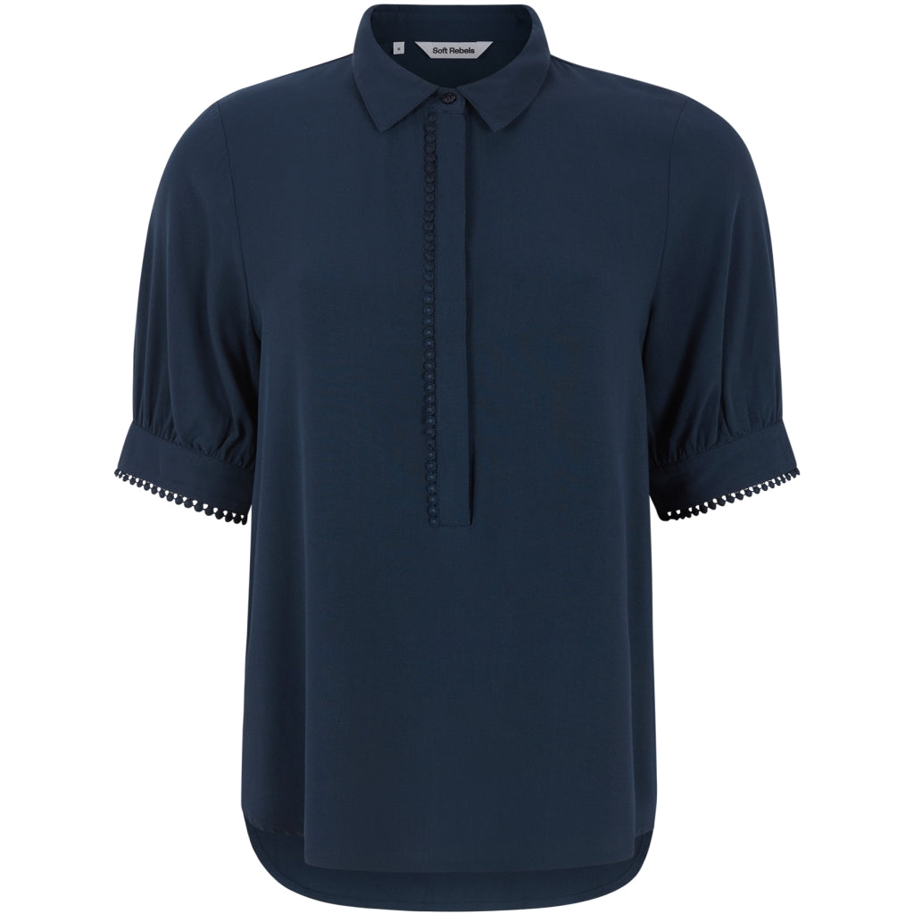 Soft Rebels Ebba Mayson Bluse Total Eclipse Blå