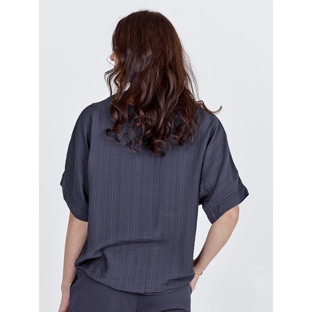 Nü Denmark Cinda Bluse Kortærmet Navy Blå