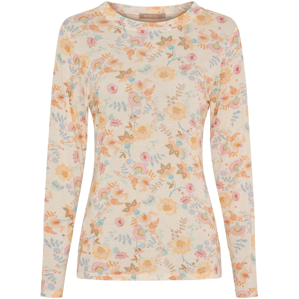Marta Du Chateau Elissa Top Blomstret Beige